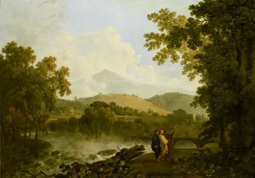 Cicéron et ses deux amis, Atticus et Quintus, à sa villa à Arpinum, 1769-1770