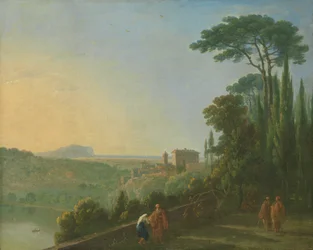 Lac de Nemi et Genzano depuis la Terrasse du Monastère des Capucins