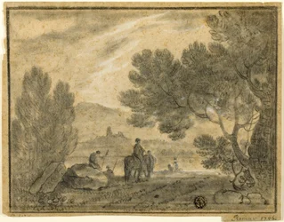 Campagne romaine avec figures