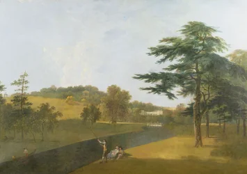 Vue sud de Wilton House, à travers le Nadder