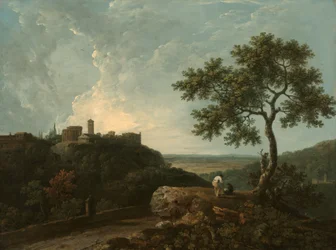 Tivoli : le temple de la Sibylle et la Campagne romaine