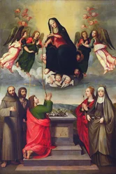 La Vierge de la Ceinture Sacrée avec SS. Thomas, François, Jean-Baptiste, Ursule et Élisabeth de Hongrie