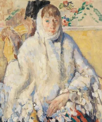 La Femme malade avec un châle blanc