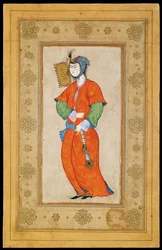 Jeune femme avec un éventail