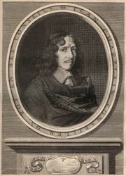 Portrait de Jean Chapelain (1595-1674), poète français - Gravure - Jean Chapelain (1595-1674) poète et critique littéraire français - Gravure par Nanteuil et gravée par Peulot