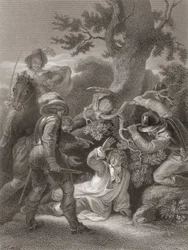 Le duc de Monmouth capturé après la bataille de Sedgemoor. Tiré de „The History of England“, publié en 1859.