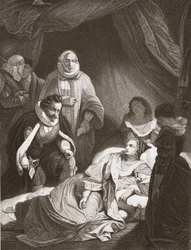 Dernières heures de la reine Elizabeth (lithographie)