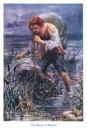 Le bourbier du désespoir, de The Pilgrims Progress publié par John F Shaw & Co, vers 1900