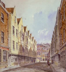 Vue de Great Winchester Street avec Winchester Place visible au loin, Londres