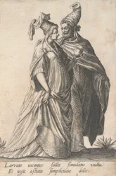 Couple en promenade, des Mascarades