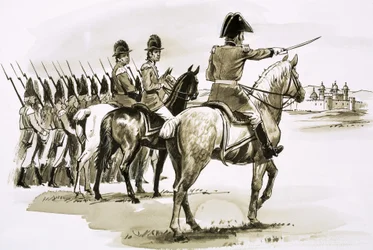 Arthur Wellesley à la tête du 23e régiment à Mysore