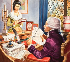 Robespierre et Eléonore Duplay (gouache sur papier)