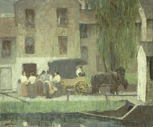 Le chariot du colporteur sur le canal, New Hope