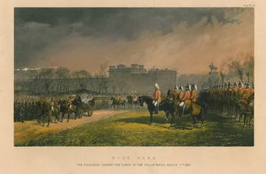 Hyde Park - la princesse passant les lignes des volontaires, 7 mars 1863
