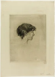 Tête de fille, profil