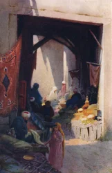 Un bazar, vers 1880