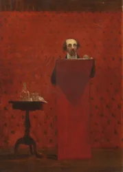 Charles Dickens donnant une lecture publique, 1858