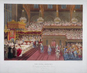Banquet du couronnement du roi George IV, Westminster Hall, Londres, 1821, 1824