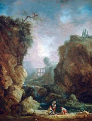 Paysage avec cascade et aqueduc, vers 1750-1808
