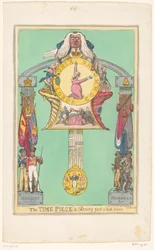 Horloge avec la reine sur le cadran, 1820
