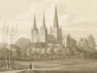 Cathédrale de Lichfield - Vue Ouest Sud-Ouest