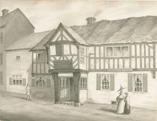 Wolverhampton - Église Saint-Pierre : dessin sépia, 1837