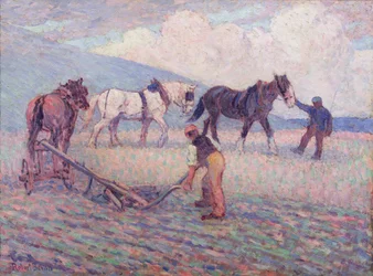 La charrue à riz, vers 1909