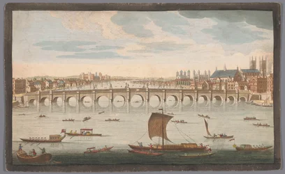Vue de Westminster Bridge sur la Tamise à Londres, vue du côté nord