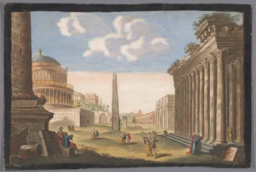 Vue des ruines de la Colonne de Trajan, de l