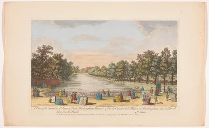 Vue du canal dans le parc Saint James à Londres, vue depuis la parade des Horse Guards (Londres)