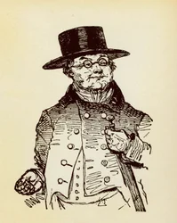 Portrait de Sir Pickwick, héros du roman "Les Aventures de Sir Pickwick" de Charles Dickens (1812-1870)