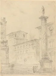 Figures sur une place romaine