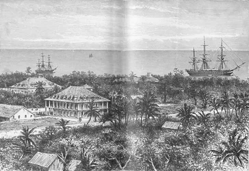 Le Palais de la Reine à Papeete, Tahiti, vers 1885, 1890