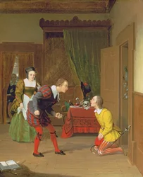 Dr Caius, Simple et Dame Quickly, scène de Les Joyeuses Commères de Windsor, 1830