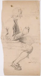 Jeune homme assis en costume de Taala