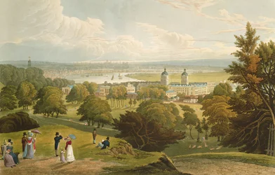 Vue de Londres prise depuis le parc de Greenwich, pub. 1820 par Colnaghi und Co.
