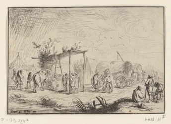 Maréchal-ferrant dans un campement (Verschillende kampementen)