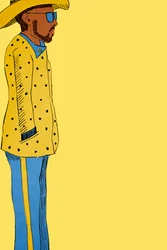 Homme en Costume Jaune, 2022