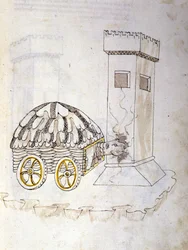 Art de la guerre : étude sur les machines militaires. une machine équipée d