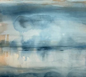 Horizon bleu brumeux