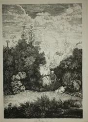 Femme se baignant et la Mort