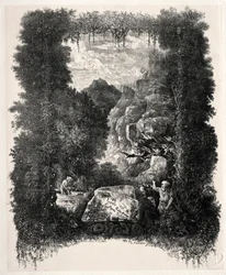 Premier frontispice pour Fables et Contes de fées par Thierry-Faletans, 1868