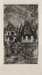 Marché avec parasols