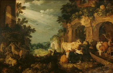 Paysage avec ruines