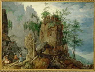 Paysage de montagne avec (cuivre)