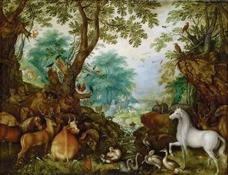 Orphée parmi les animaux - Roelant (Roelandt) Savery (1576-1639). Huile sur cuivre, vers 1628. Dimensions : 27,5 x 36 cm. Musée d