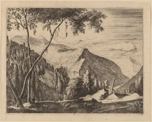 Paysage rocheux avec croix: pl.5