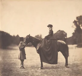 Dame à cheval, années 1850