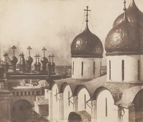 Moscou, dômes des églises du Kremlin, 1852