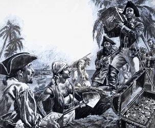 Pirate Gold, tiré de "The Treasure Hunters" (gouache sur papier)